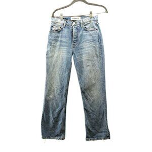 Reformation Jordi Kick Flare Jean In Arches Womens Size 26 Blue Rigid Button Fly